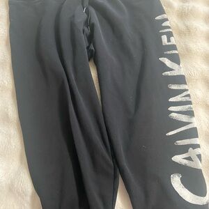 Calvin Klein Black Sweats with Silver Logo